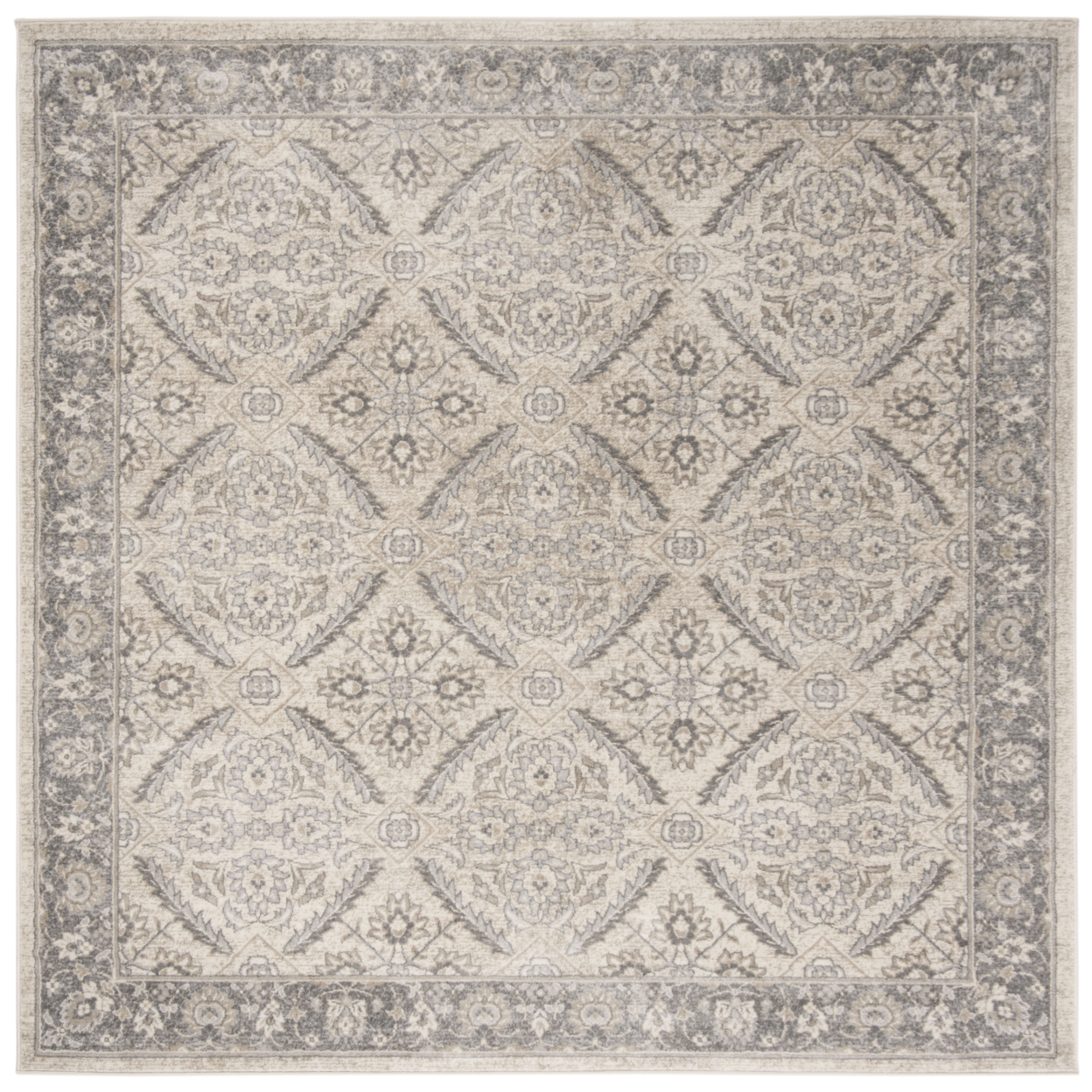 SAFAVIEH Brentwood Collection BNT863B Cream / Grey Rug - 5' Square