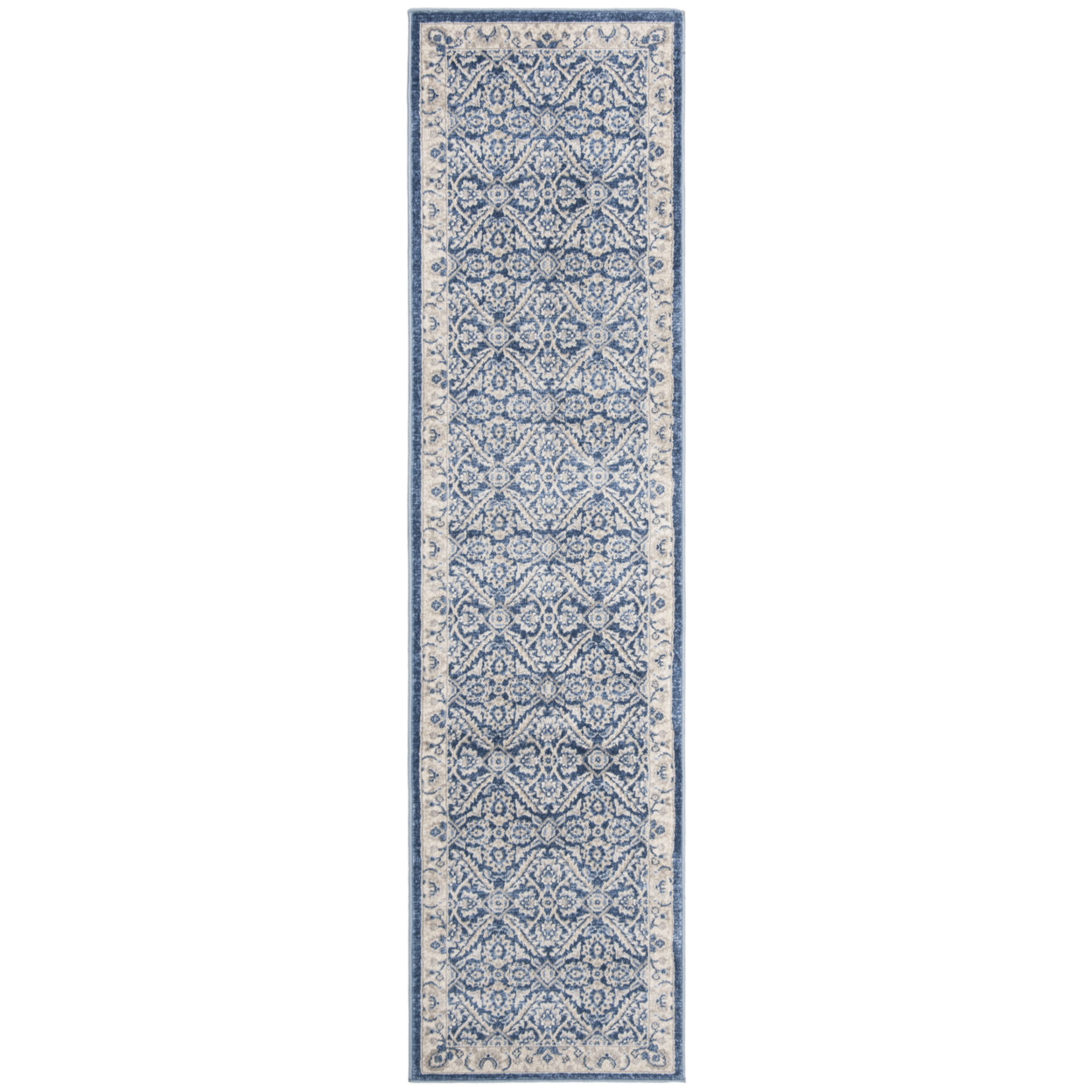SAFAVIEH Brentwood Collection BNT863N Navy / Creme Rug - 2' X 10'