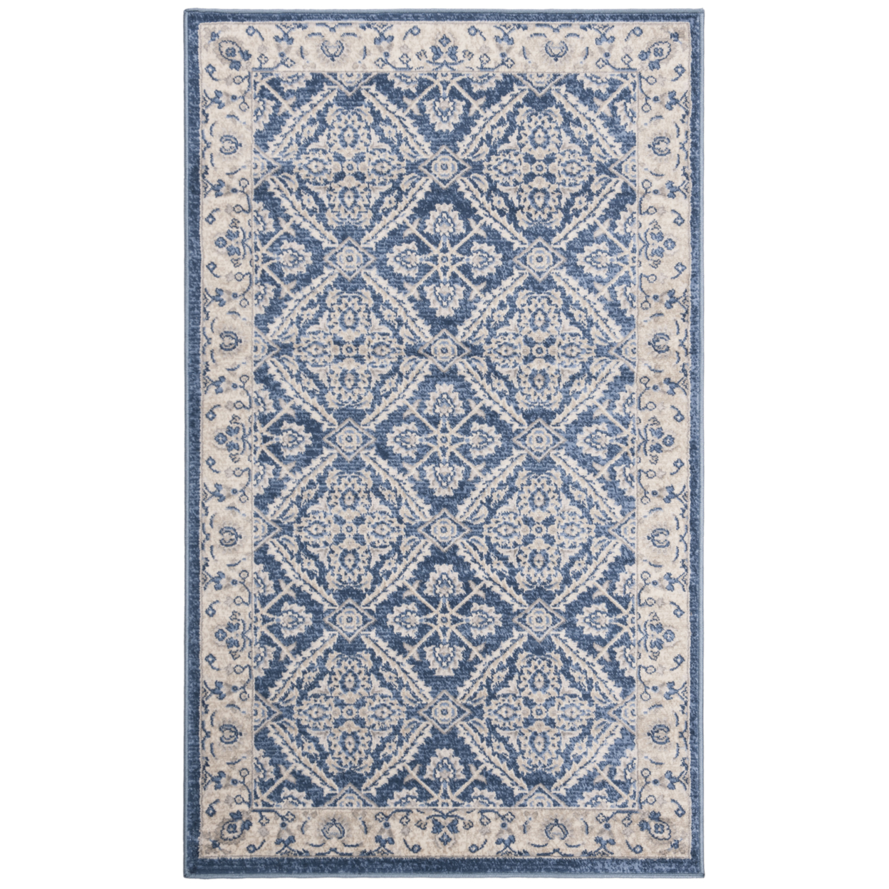 SAFAVIEH Brentwood Collection BNT863N Navy / Creme Rug - 3' X 5'