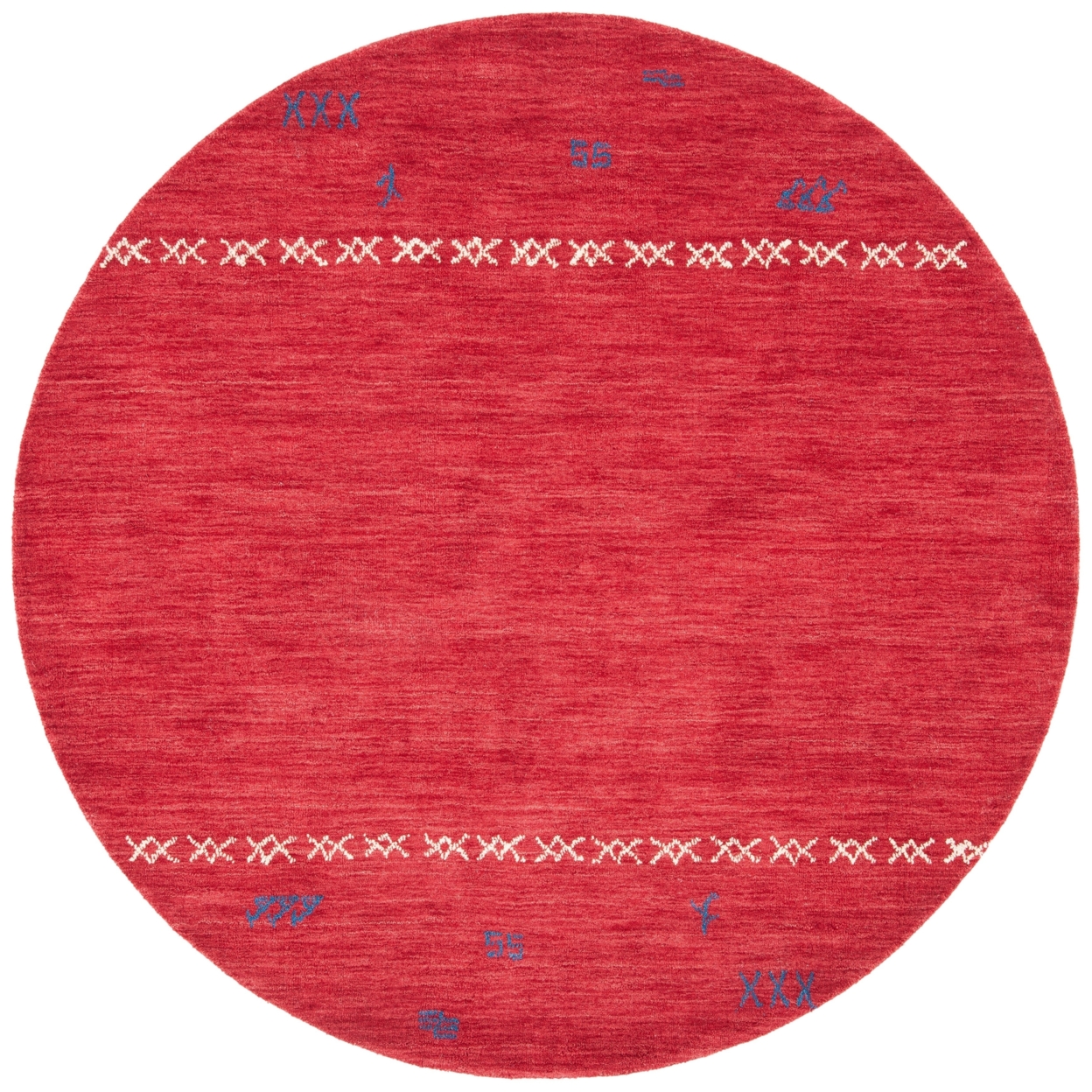 SAFAVIEH Himalaya Collection HIM596Q Handmade Red Rug - 6' Round