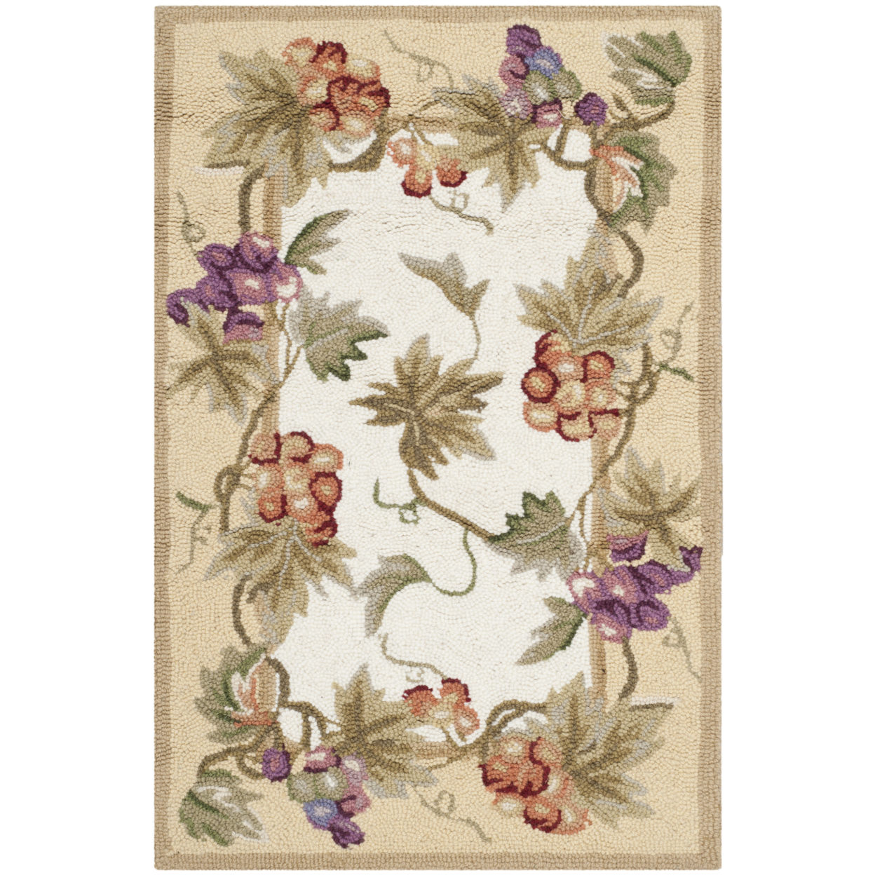 SAFAVIEH Chelsea Collection HK116A Hand-hooked Ivory Rug - 3' 9 X 5' 9