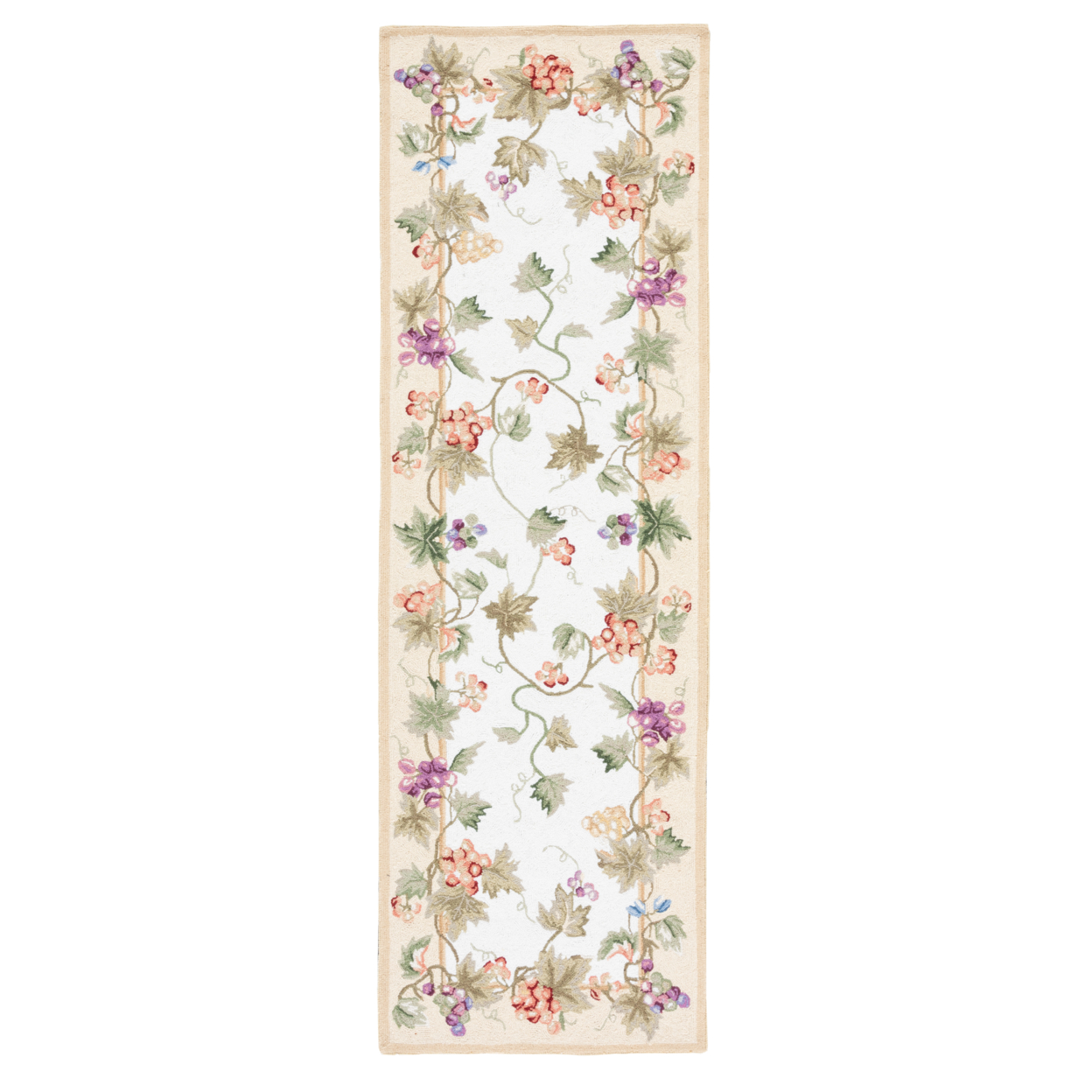 SAFAVIEH Chelsea Collection HK116A Hand-hooked Ivory Rug - 2' 6 X 10'