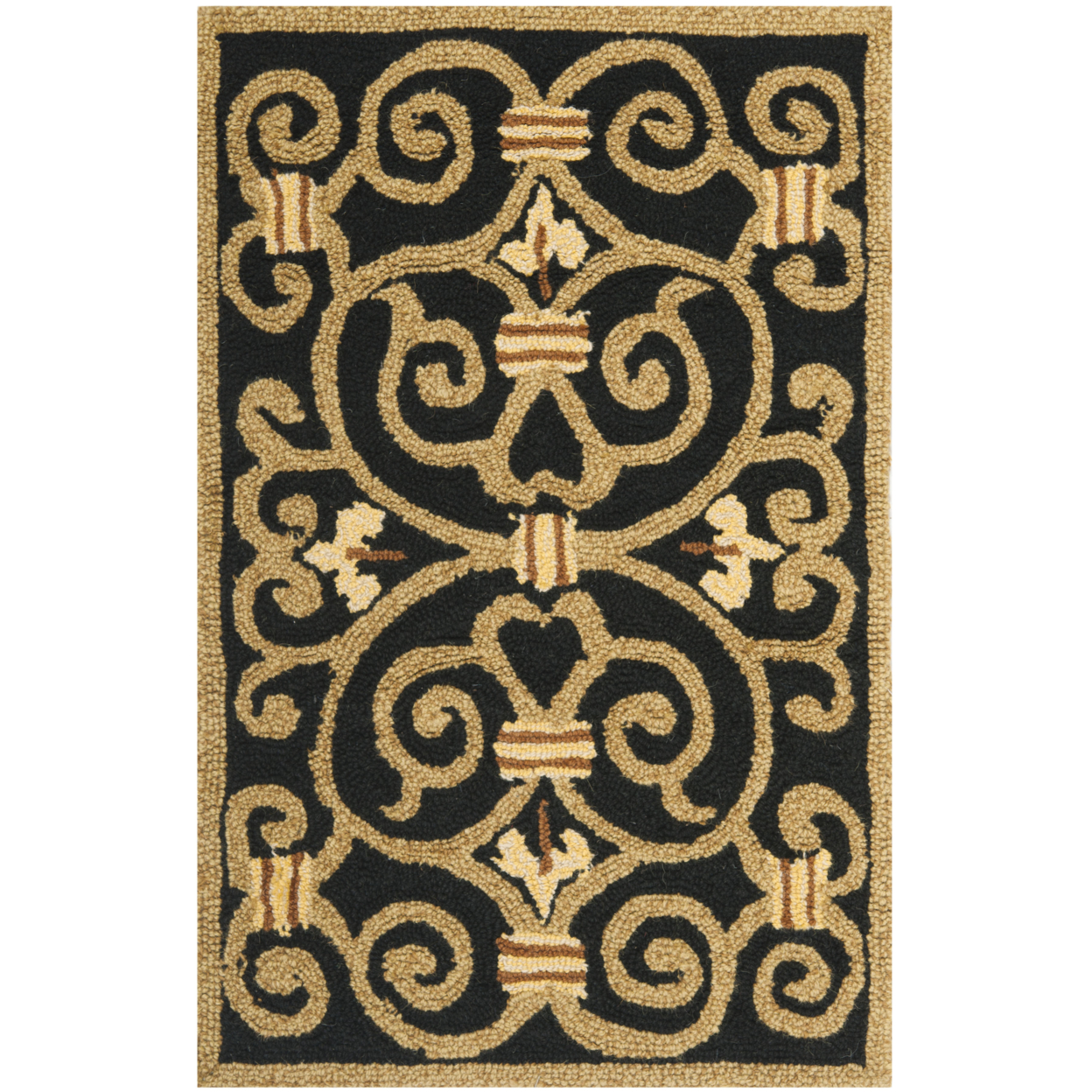 SAFAVIEH Chelsea Collection HK11A Hand-hooked Black Rug - 1' 8 X 2' 6