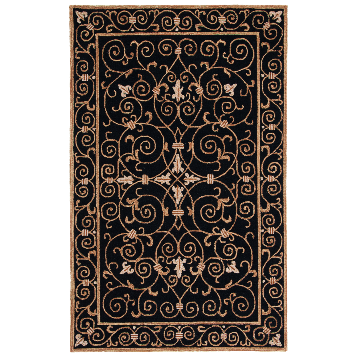 SAFAVIEH Chelsea Collection HK11A Hand-hooked Black Rug - 2' 9 X 4' 9