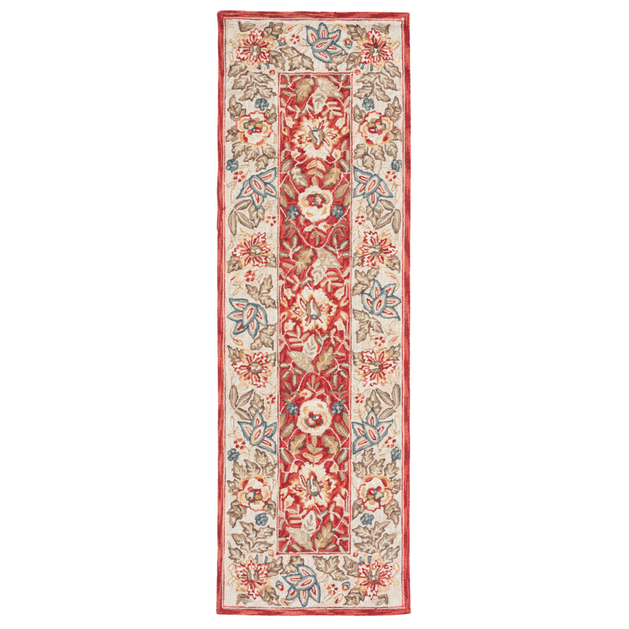 SAFAVIEH Chelsea HK140C Hand-hooked Red / Ivory Rug - 8' Square