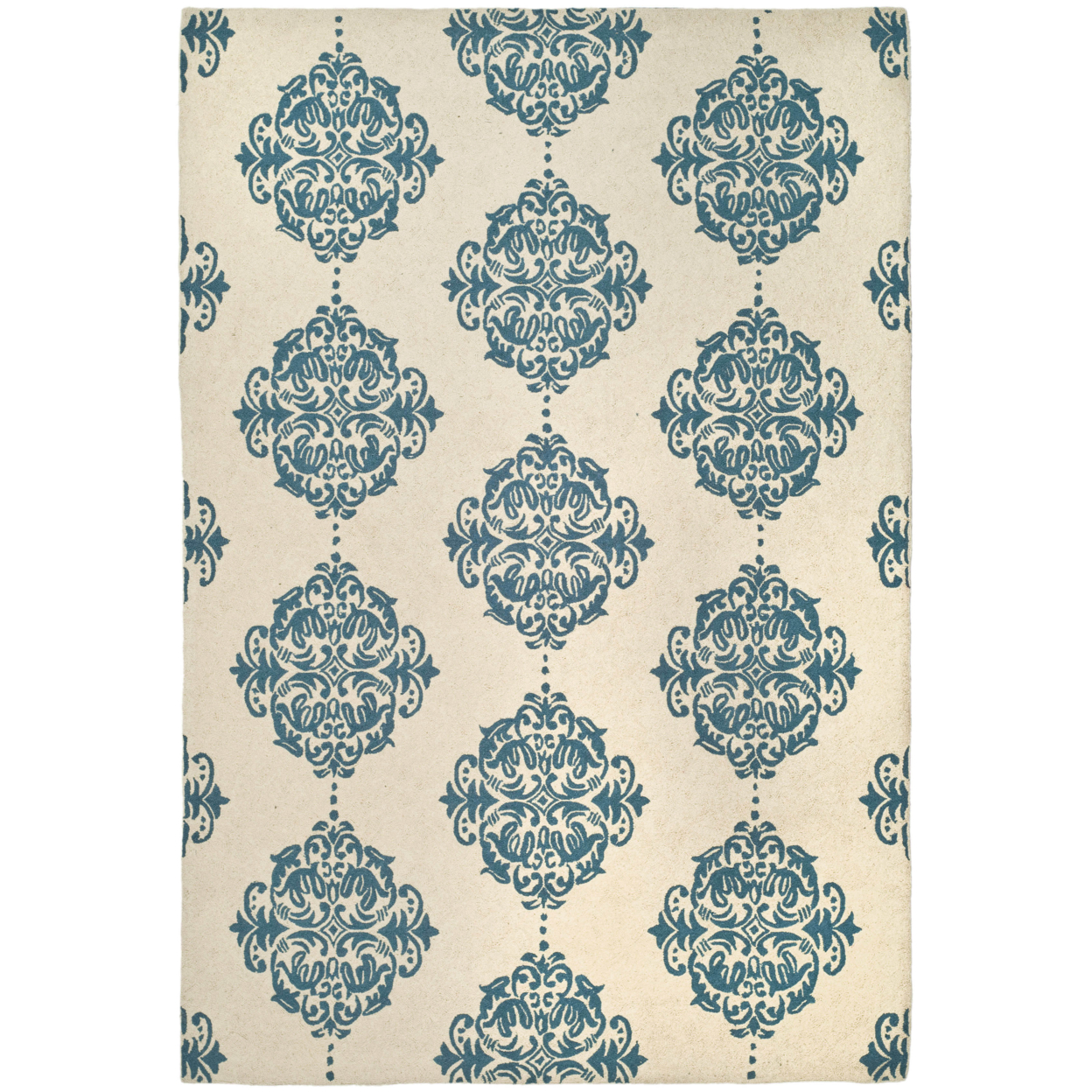 SAFAVIEH Chelsea HK145A Hand-hooked Ivory / Blue Rug - 6' X 9'