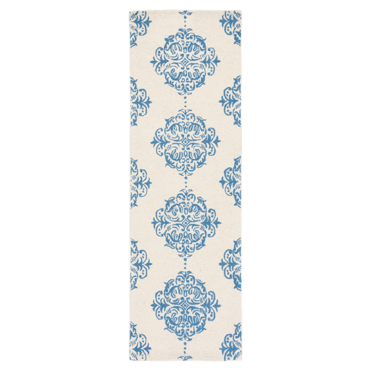SAFAVIEH Chelsea HK145A Hand-hooked Ivory / Blue Rug - 2' 6 X 8'