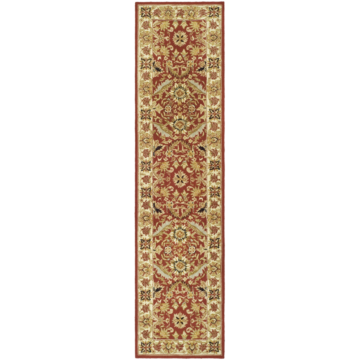 SAFAVIEH Chelsea HK157A Hand-hooked Red / Ivory Rug - 2' 6 X 6'