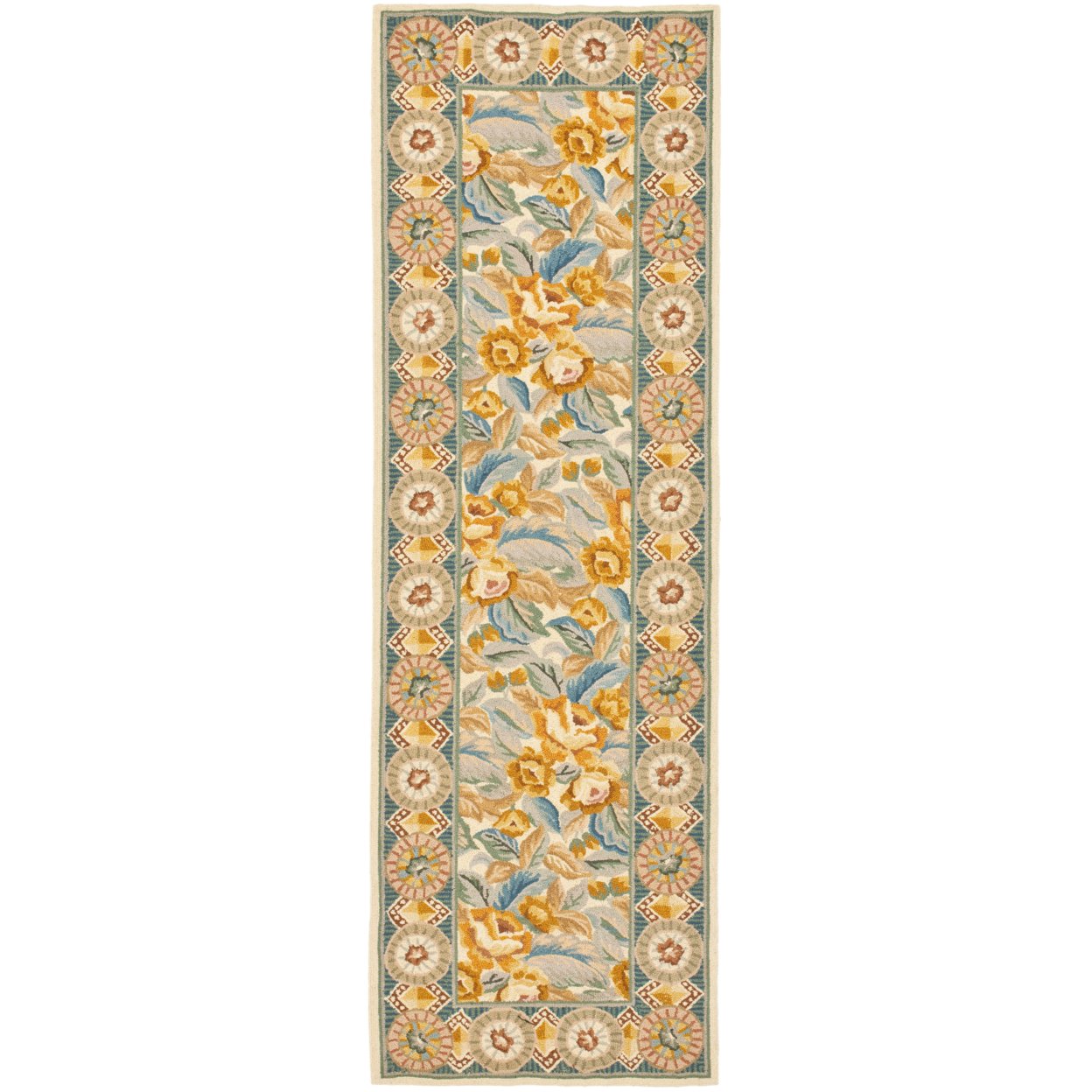 SAFAVIEH Chelsea Collection HK1C Hand-hooked Ivory Rug - 2' 6 X 10'