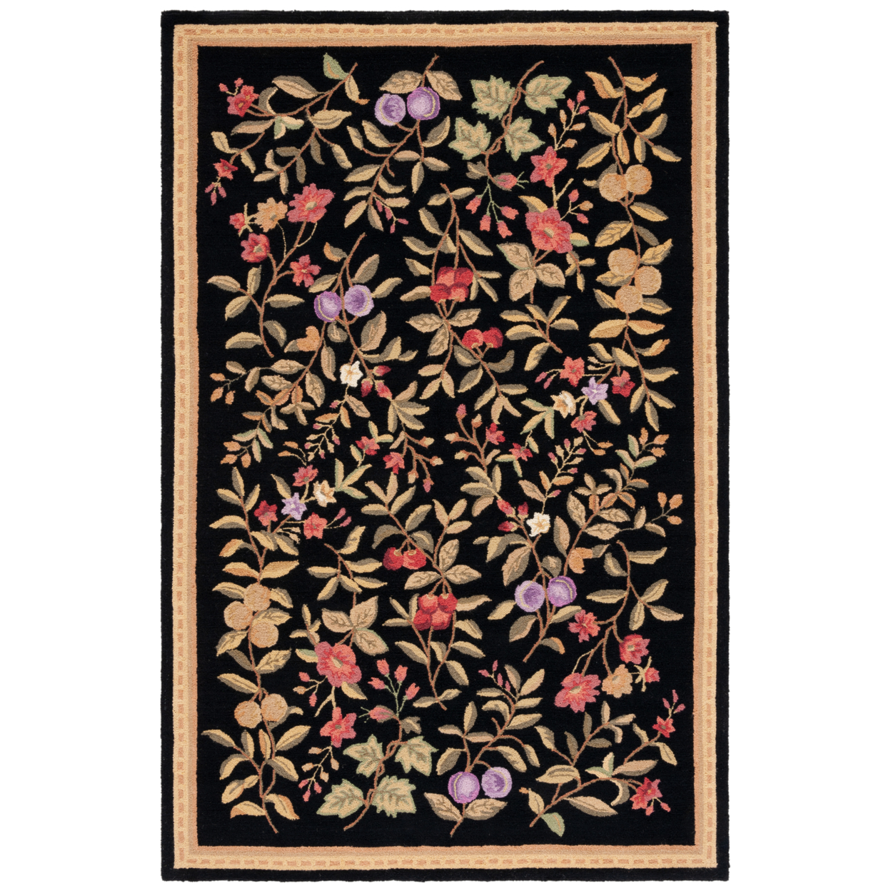 SAFAVIEH Chelsea Collection HK210B Hand-hooked Black Rug - 8' 9 X 11' 9
