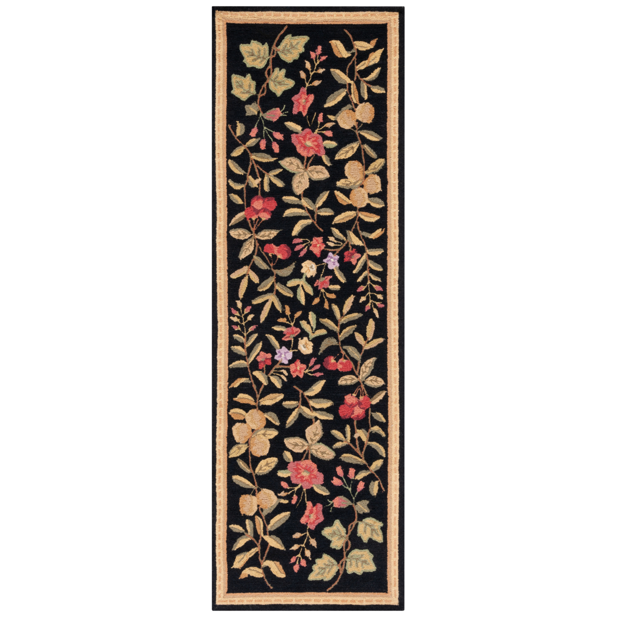 SAFAVIEH Chelsea Collection HK210B Hand-hooked Black Rug - 3' 9 X 5' 9