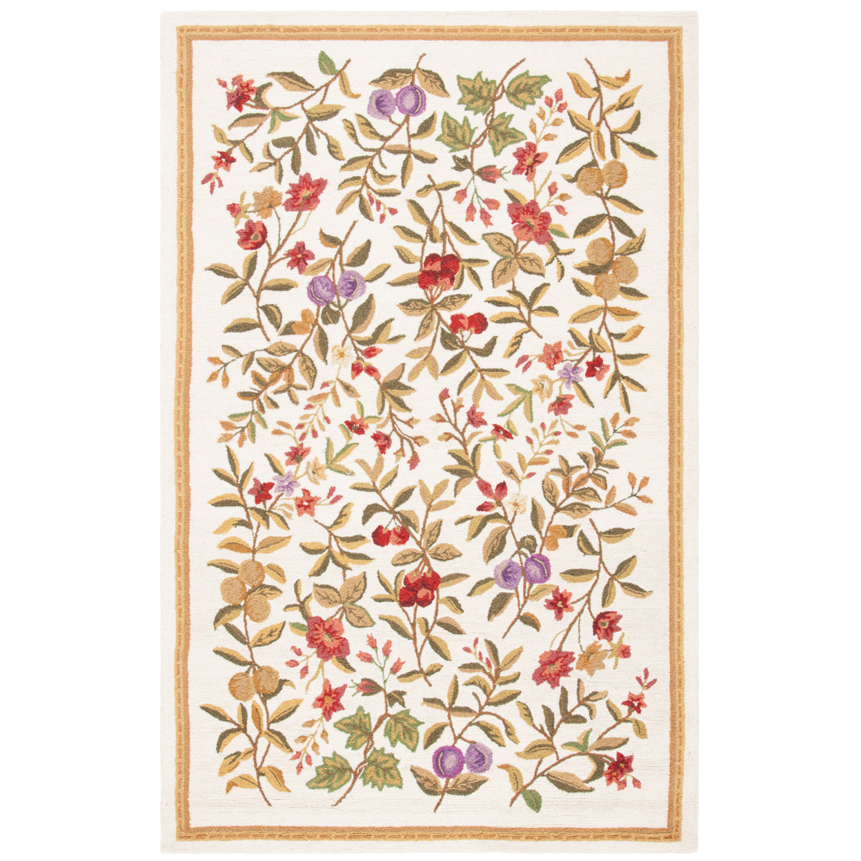 SAFAVIEH Chelsea Collection HK210A Hand-hooked Ivory Rug - 4' 6 X 6' 6 Oval