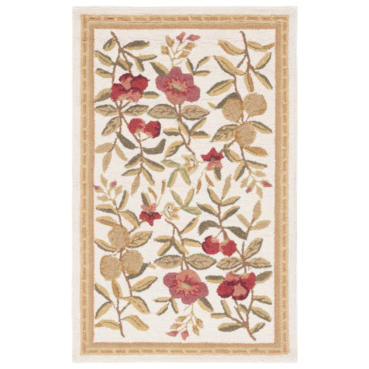 SAFAVIEH Chelsea Collection HK210A Hand-hooked Ivory Rug - 2' 6 X 4'