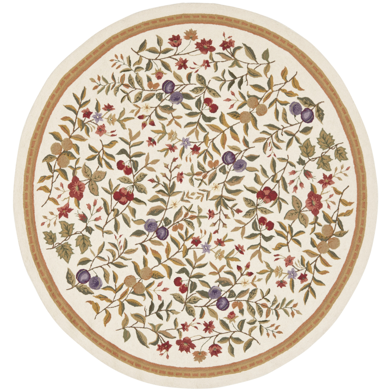 SAFAVIEH Chelsea Collection HK210A Hand-hooked Ivory Rug - 8' Round