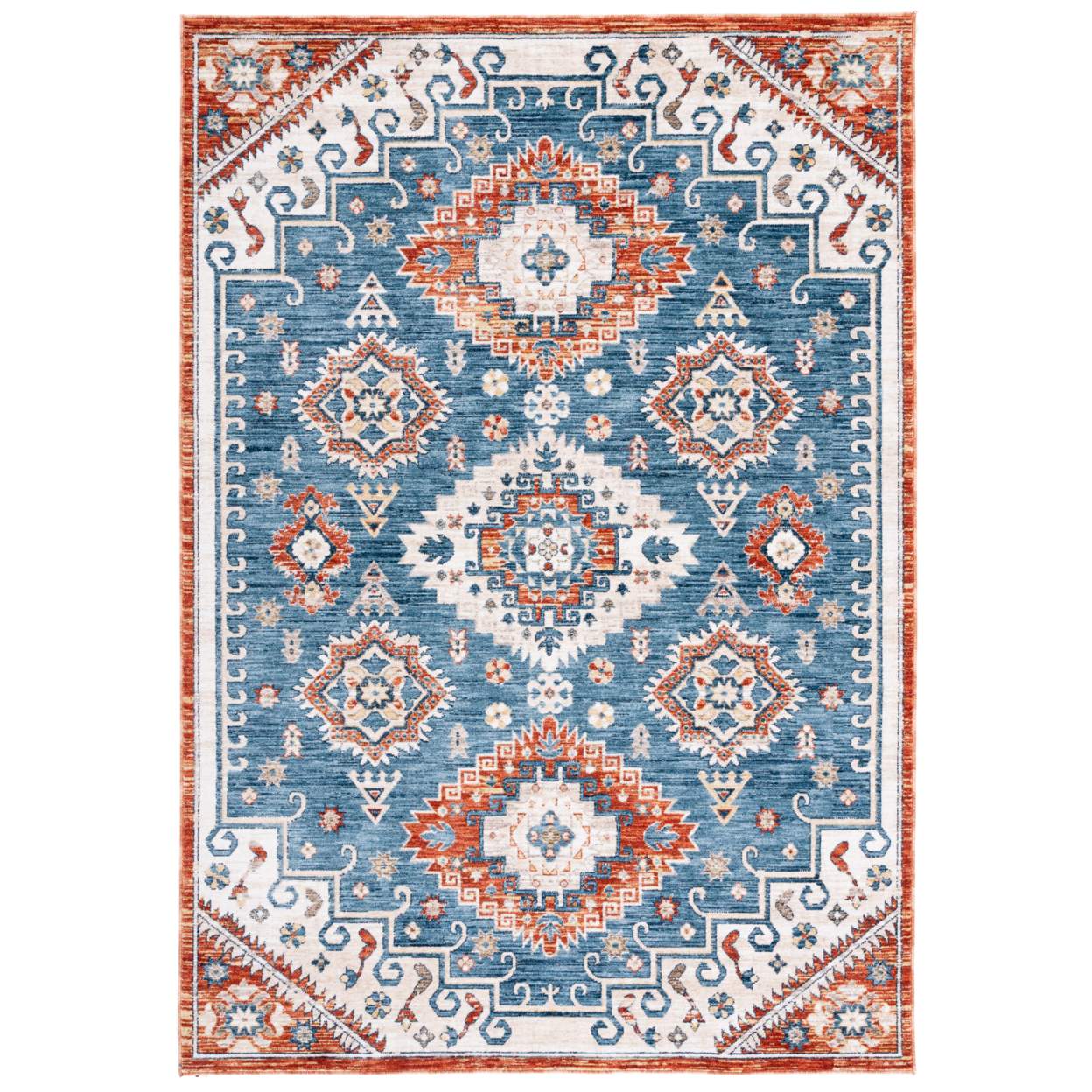 SAFAVIEH Olympia Collection OPA204N Blue / Ivory Rug - 4 X 6