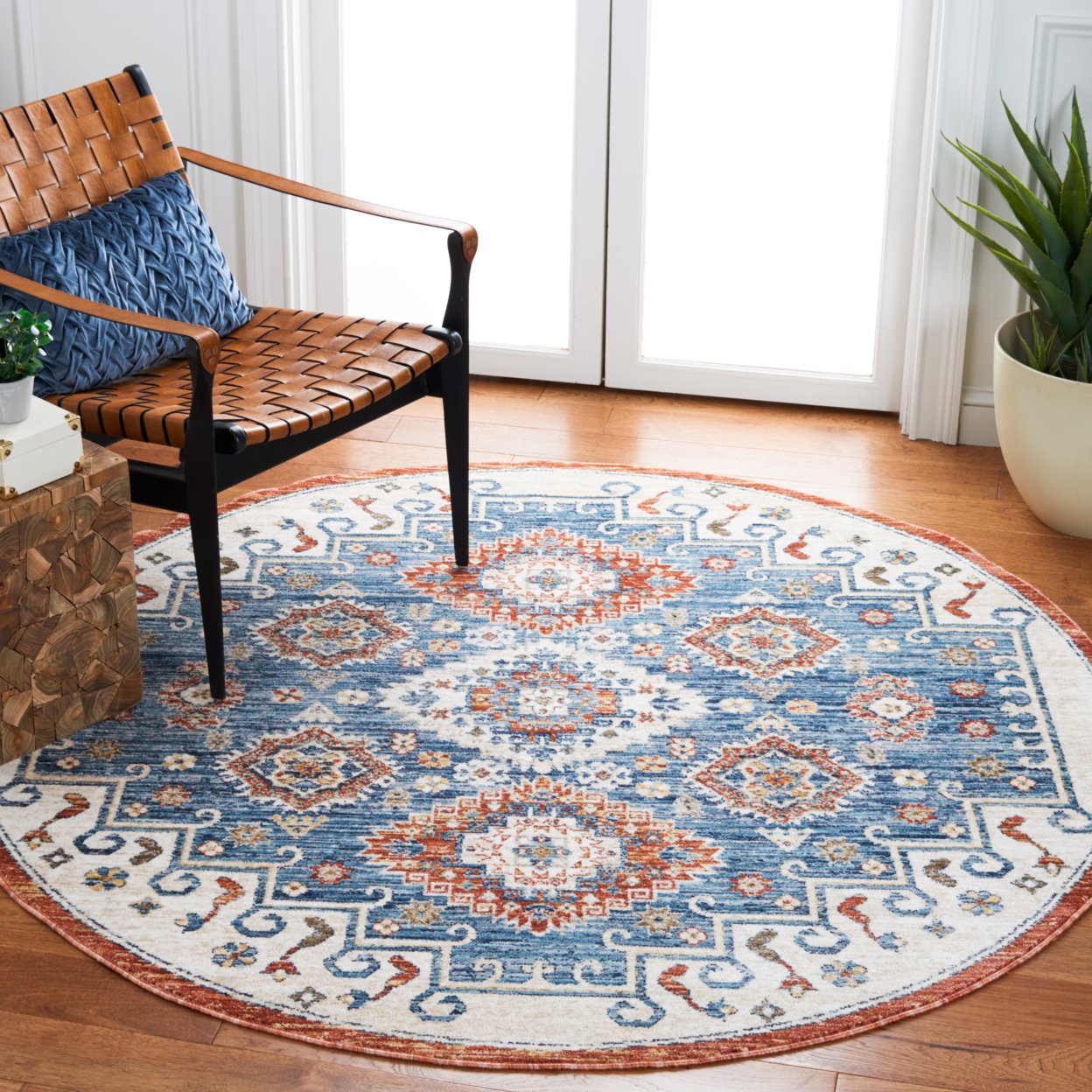 SAFAVIEH Olympia Collection OPA204N Blue / Ivory Rug - 9 X 12