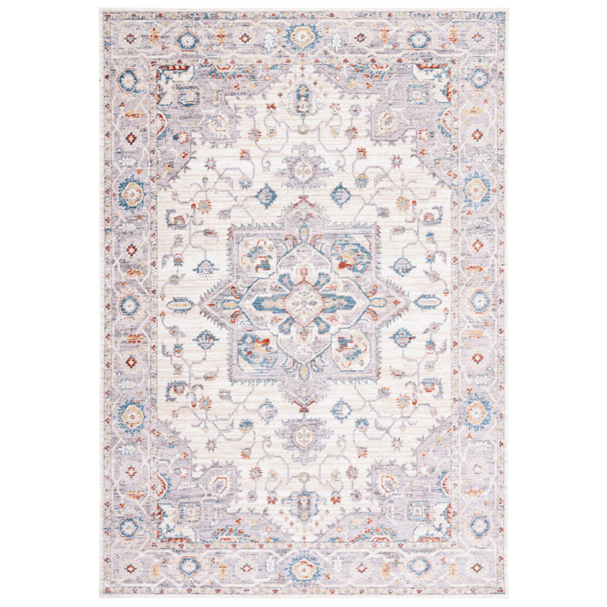 SAFAVIEH Olympia Collection OPA202F Grey / Ivory Rug - 6 X 6 Round