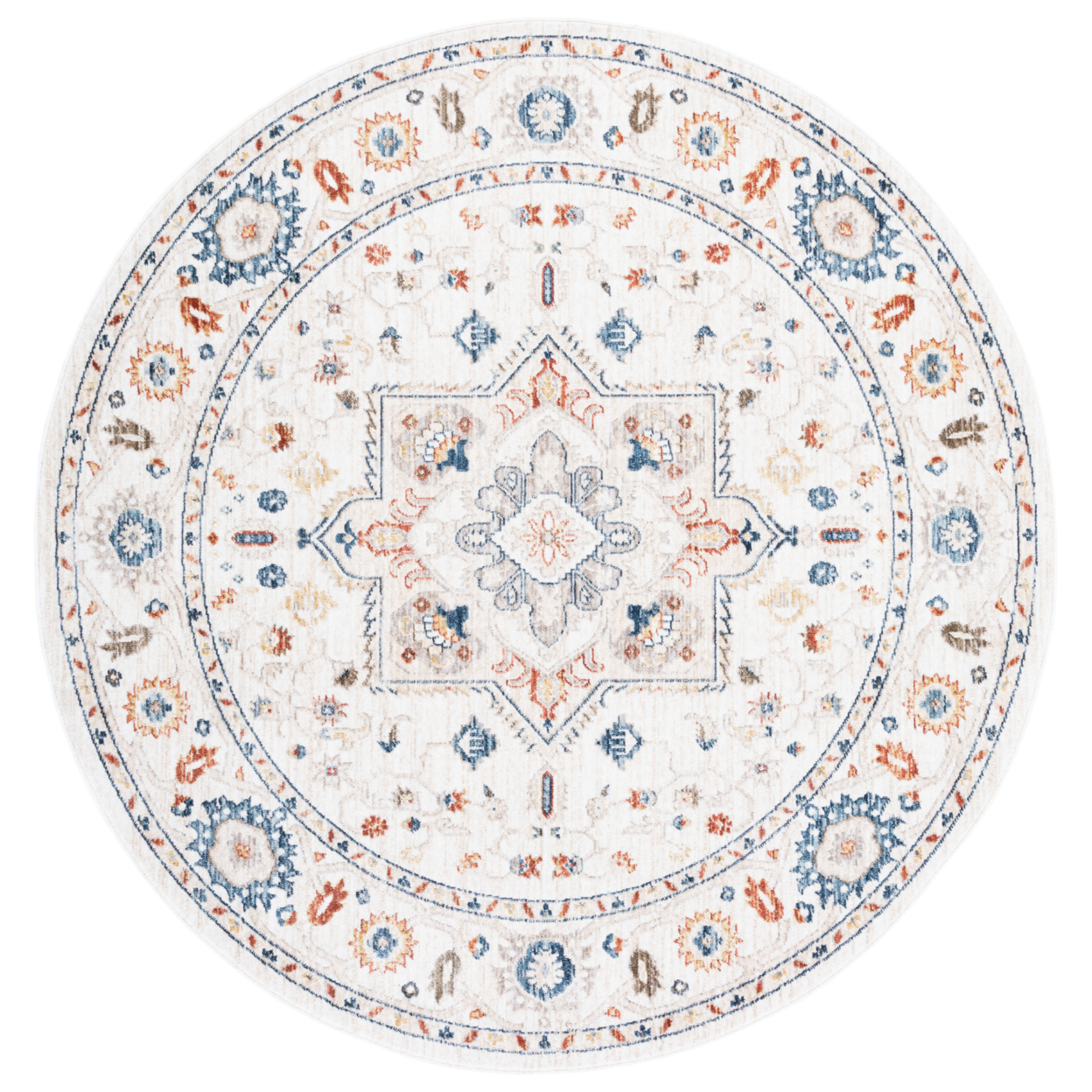 SAFAVIEH Olympia Collection OPA202A Ivory / Beige Rug - 6 X 6 Round