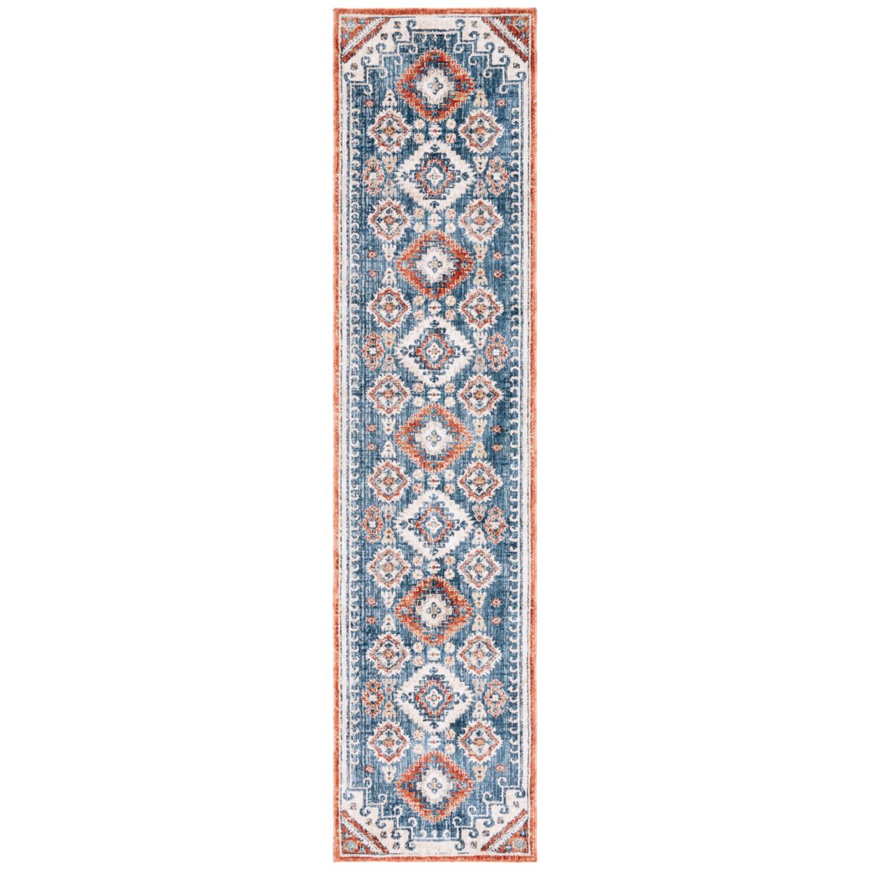 SAFAVIEH Olympia Collection OPA204N Blue / Ivory Rug - 2-3 X 9