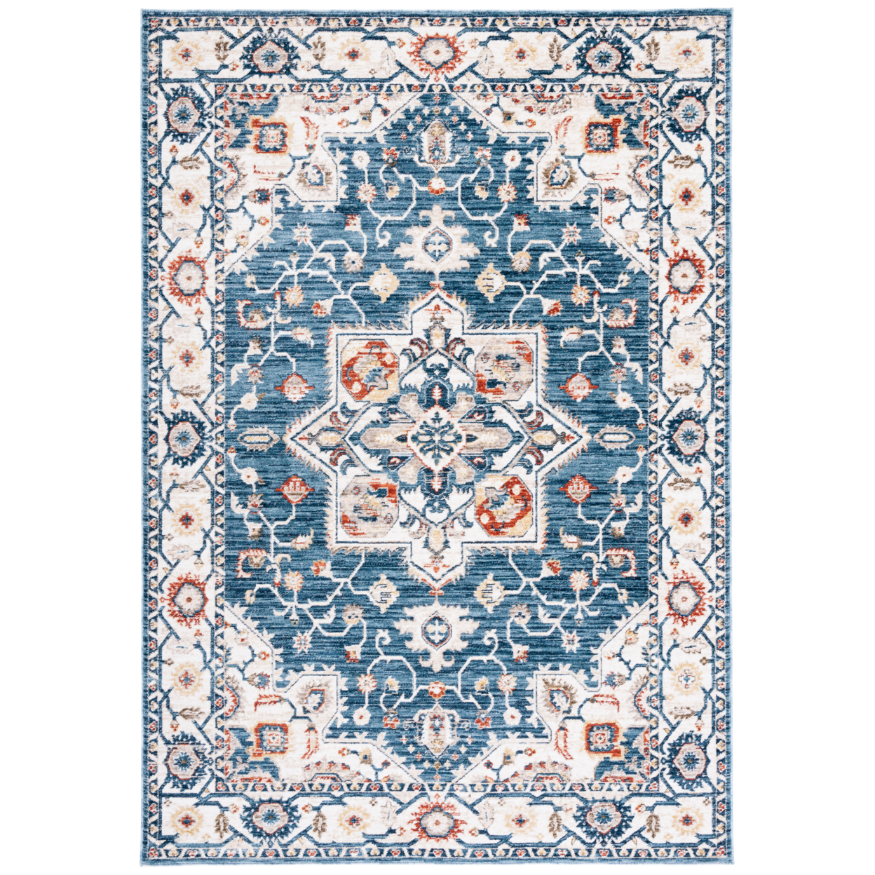 SAFAVIEH Olympia Collection OPA202N Blue / Ivory Rug - 6 X 6 Round