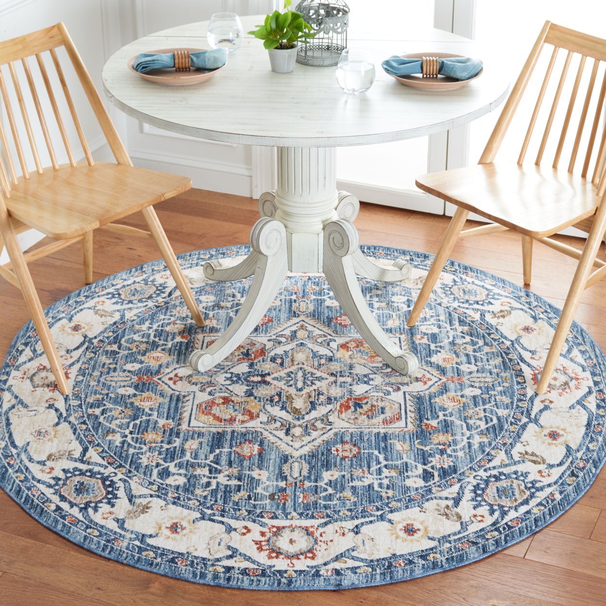 SAFAVIEH Olympia Collection OPA202N Blue / Ivory Rug - 5 X 8