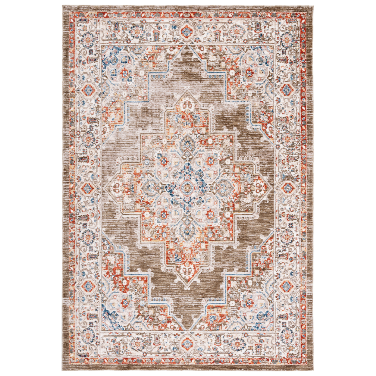 SAFAVIEH Olympia Collection OPA208Y Green / Ivory Rug - 4 X 6