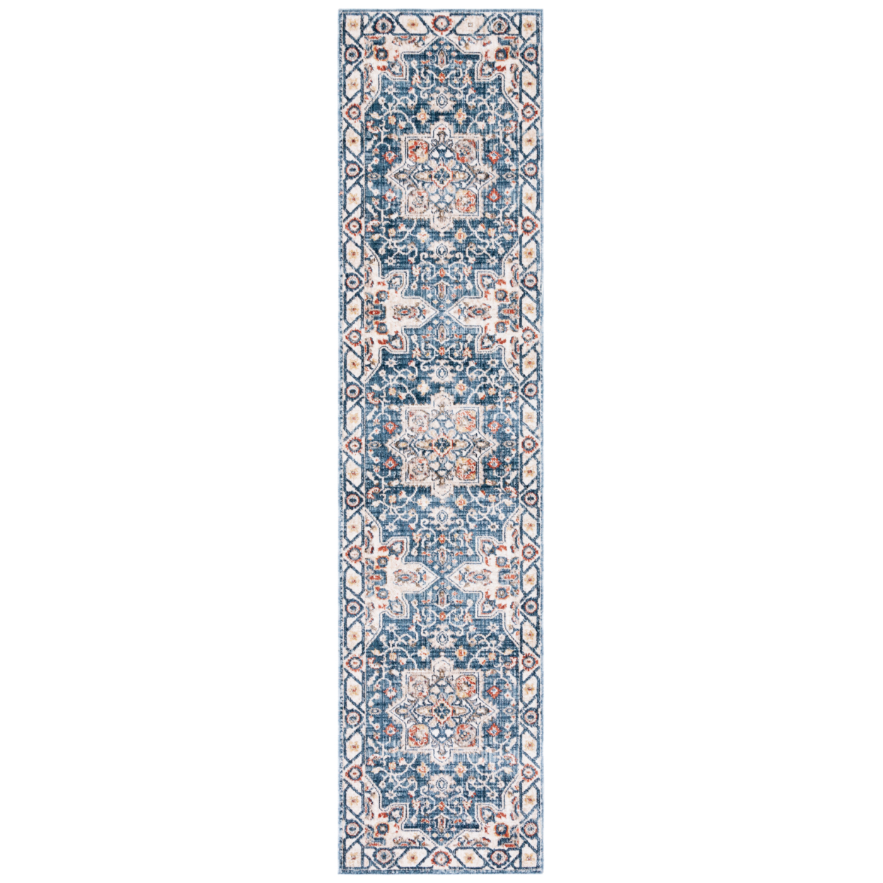 SAFAVIEH Olympia Collection OPA202N Blue / Ivory Rug - 2-3 X 9