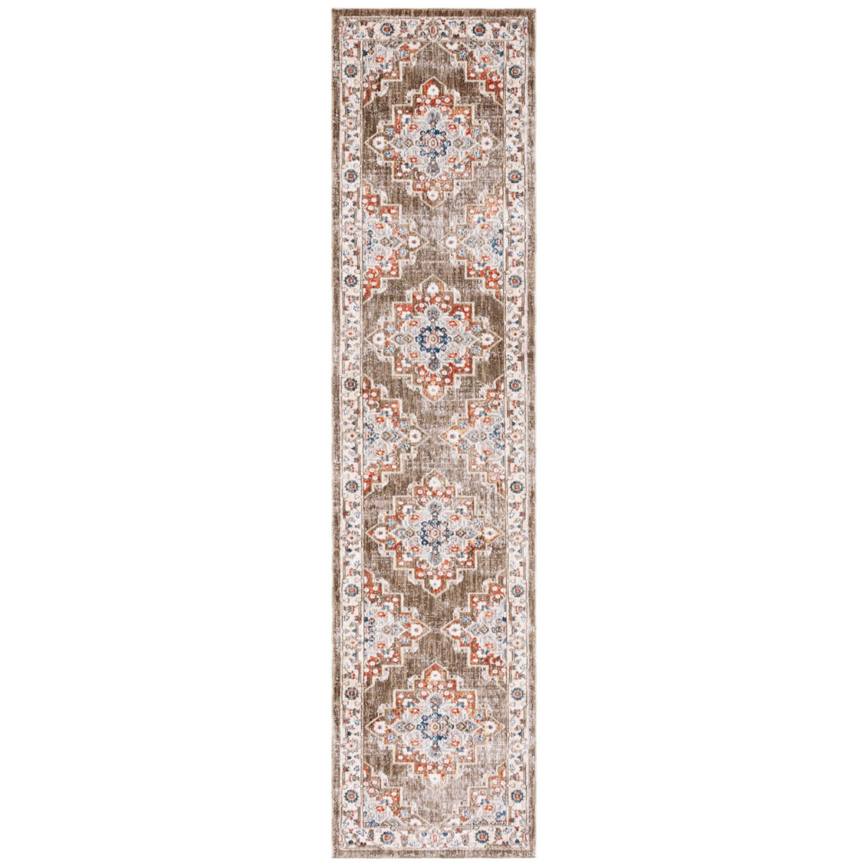 SAFAVIEH Olympia Collection OPA208Y Green / Ivory Rug - 2-3 X 9
