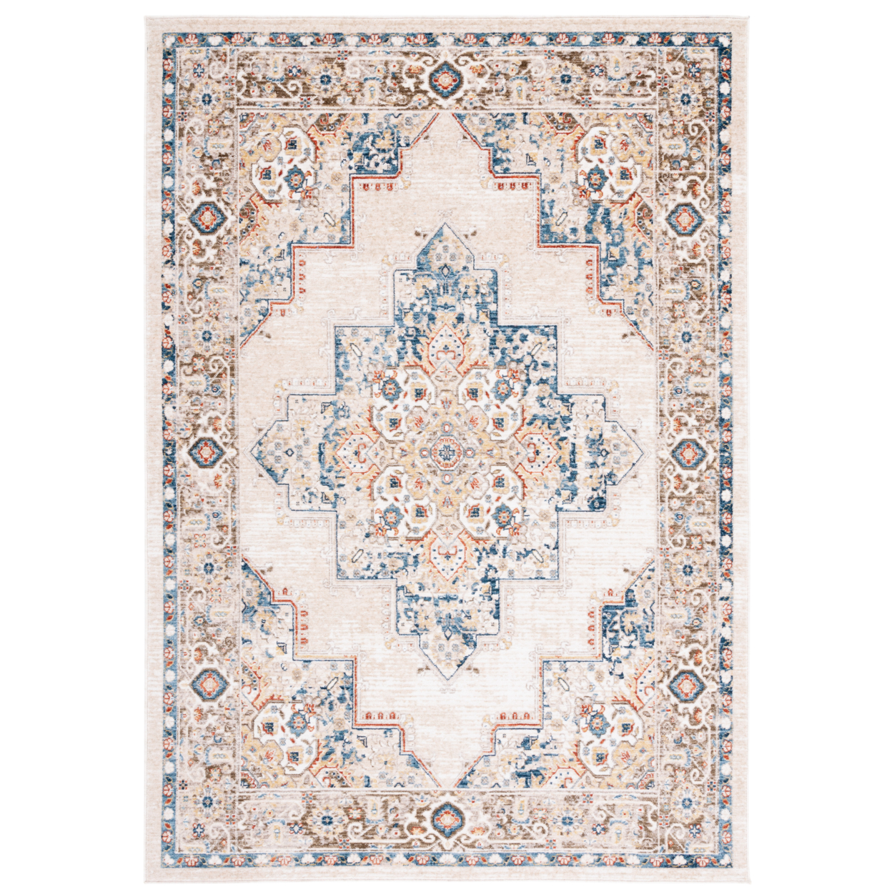 SAFAVIEH Olympia Collection OPA208B Beige / Blue Rug - 4 X 6