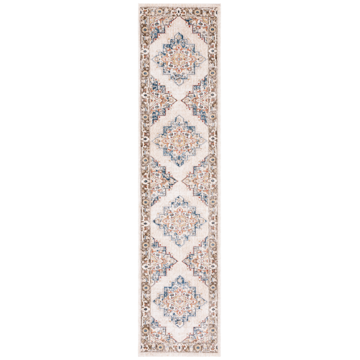 SAFAVIEH Olympia Collection OPA208B Beige / Blue Rug - 2-3 X 9