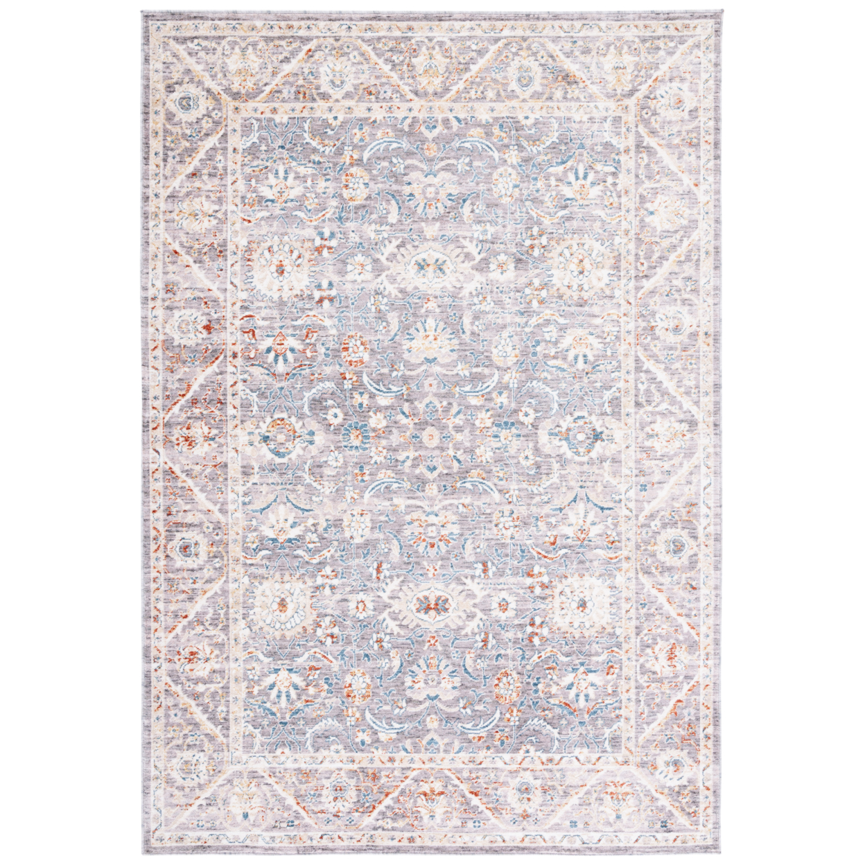 SAFAVIEH Olympia Collection OPA210F Grey / Ivory Rug - 6 X 6 Round