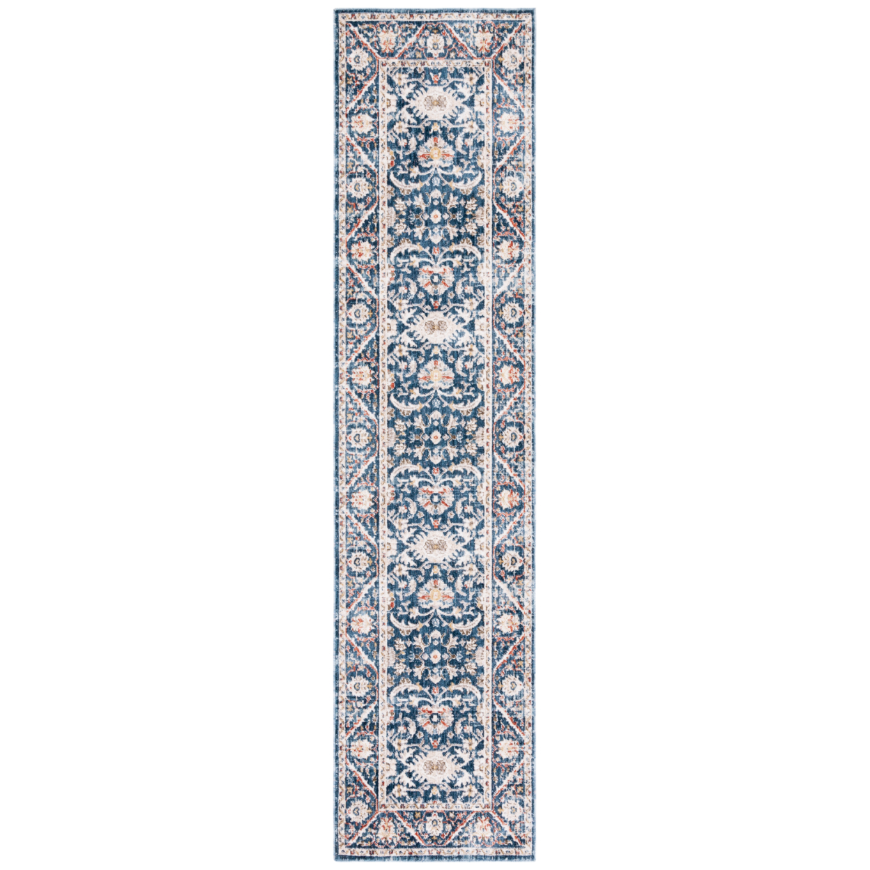 SAFAVIEH Olympia Collection OPA210N Navy / Ivory Rug - 2-3 X 9