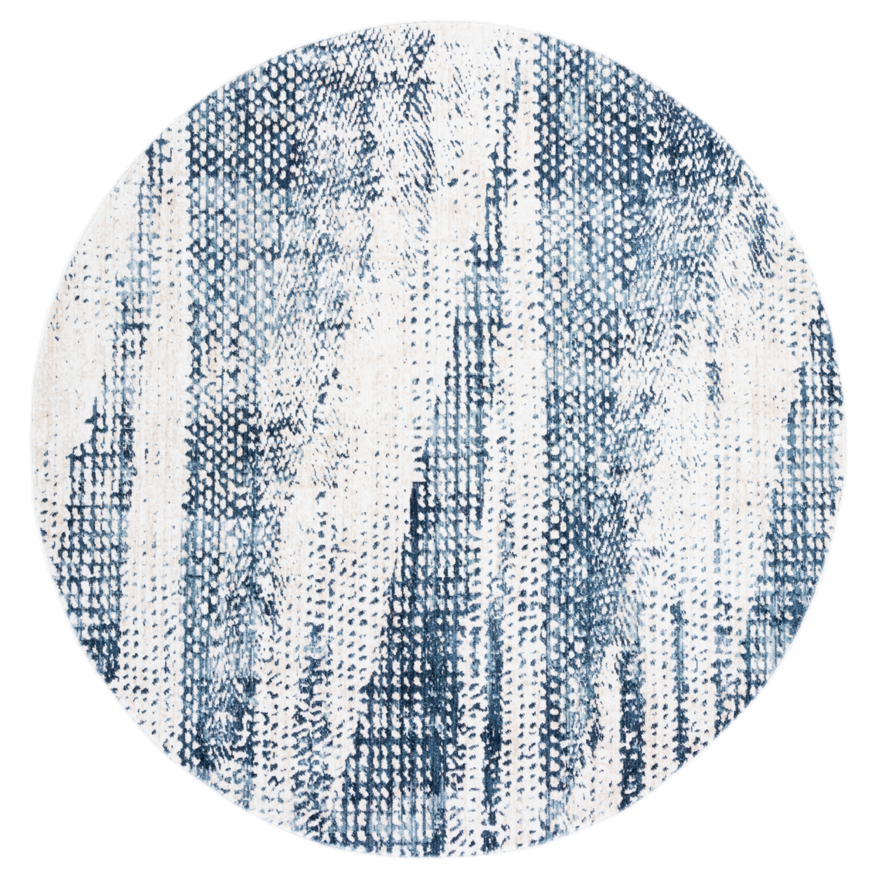 SAFAVIEH Olympia Collection OPA220N Blue / Ivory Rug - 6 X 6 Round