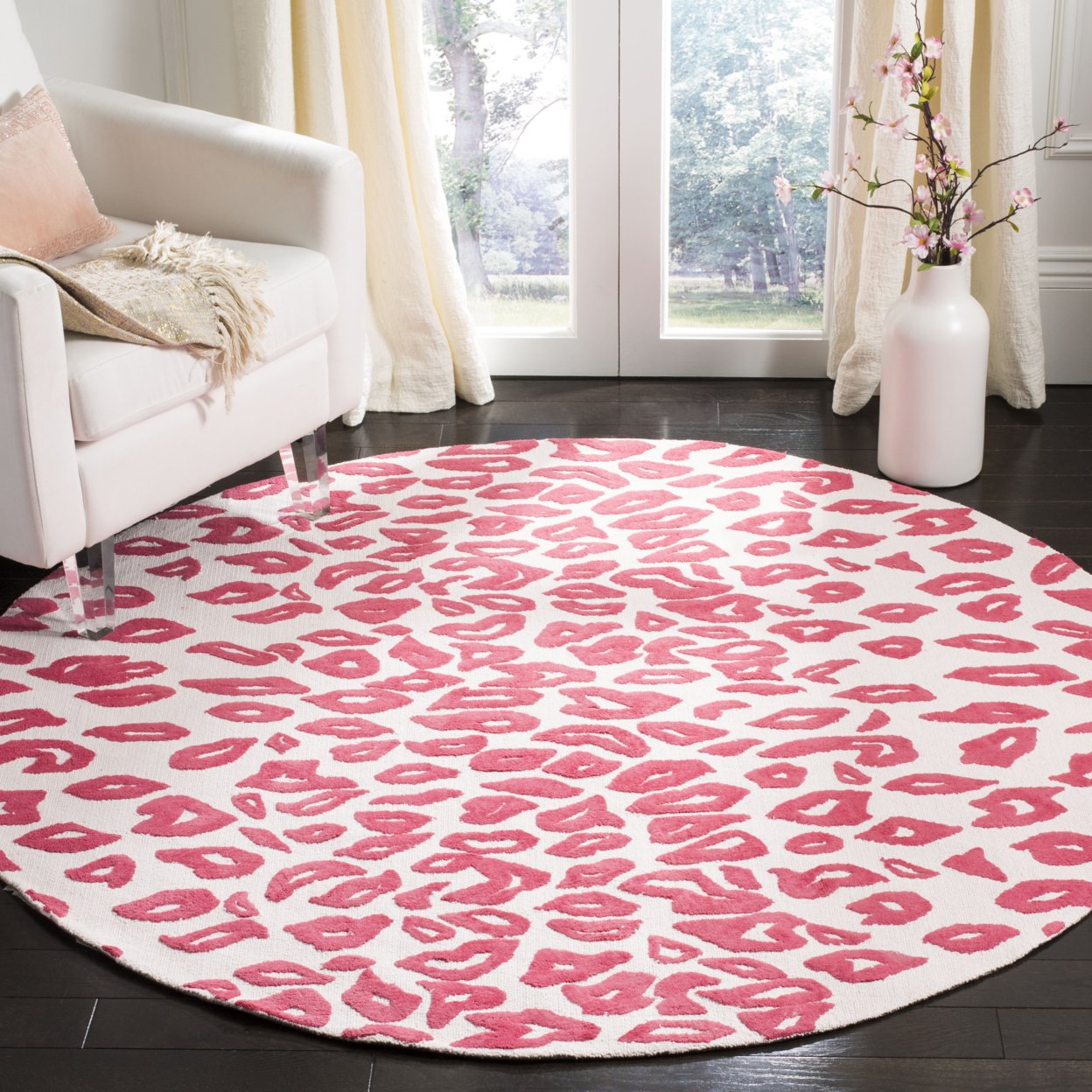 SAFAVIEH Kids Collection SFK213A Handmade Ivory / Red Rug - 6' Square