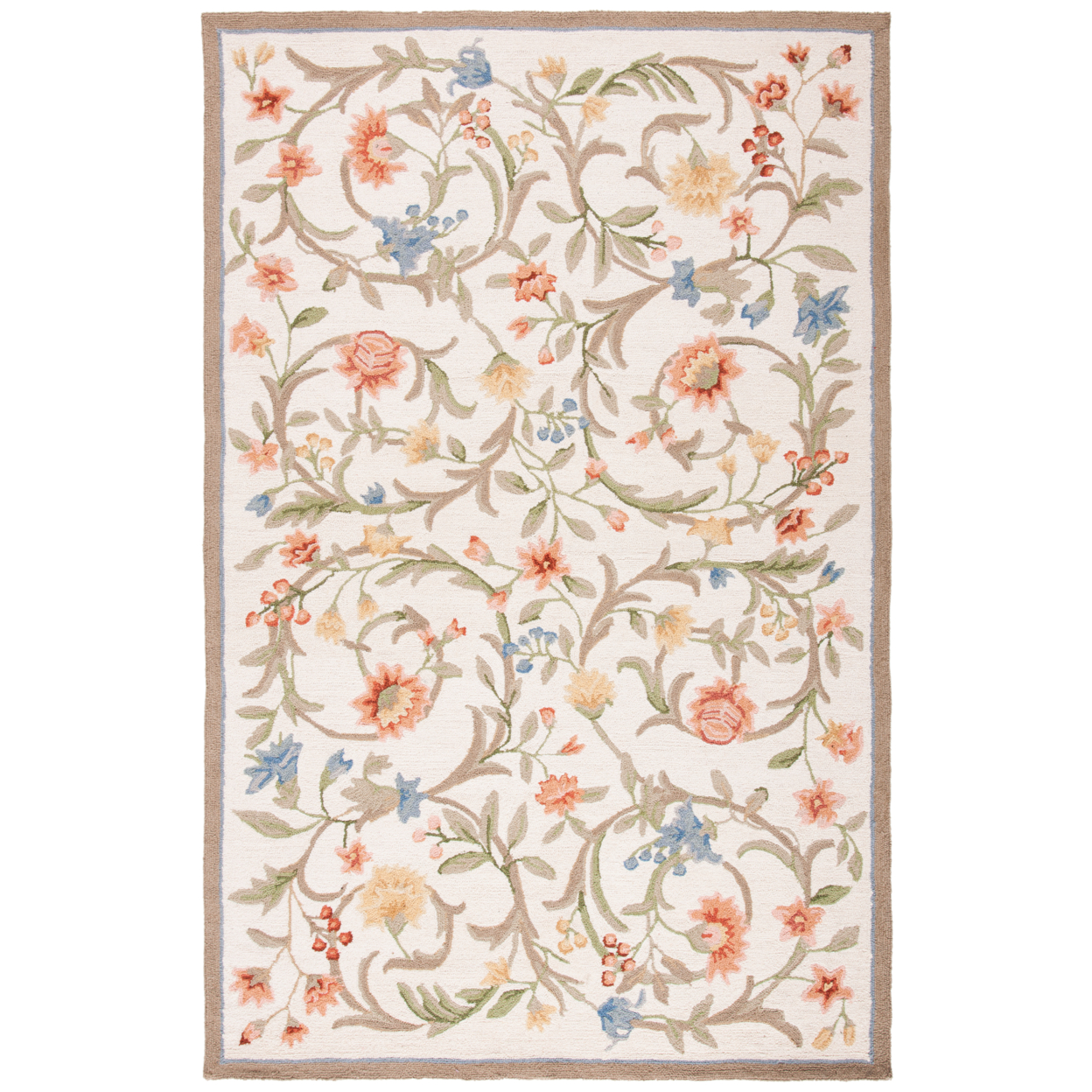 SAFAVIEH Chelsea Collection HK248A Hand-hooked Ivory Rug - 5' 6 Round