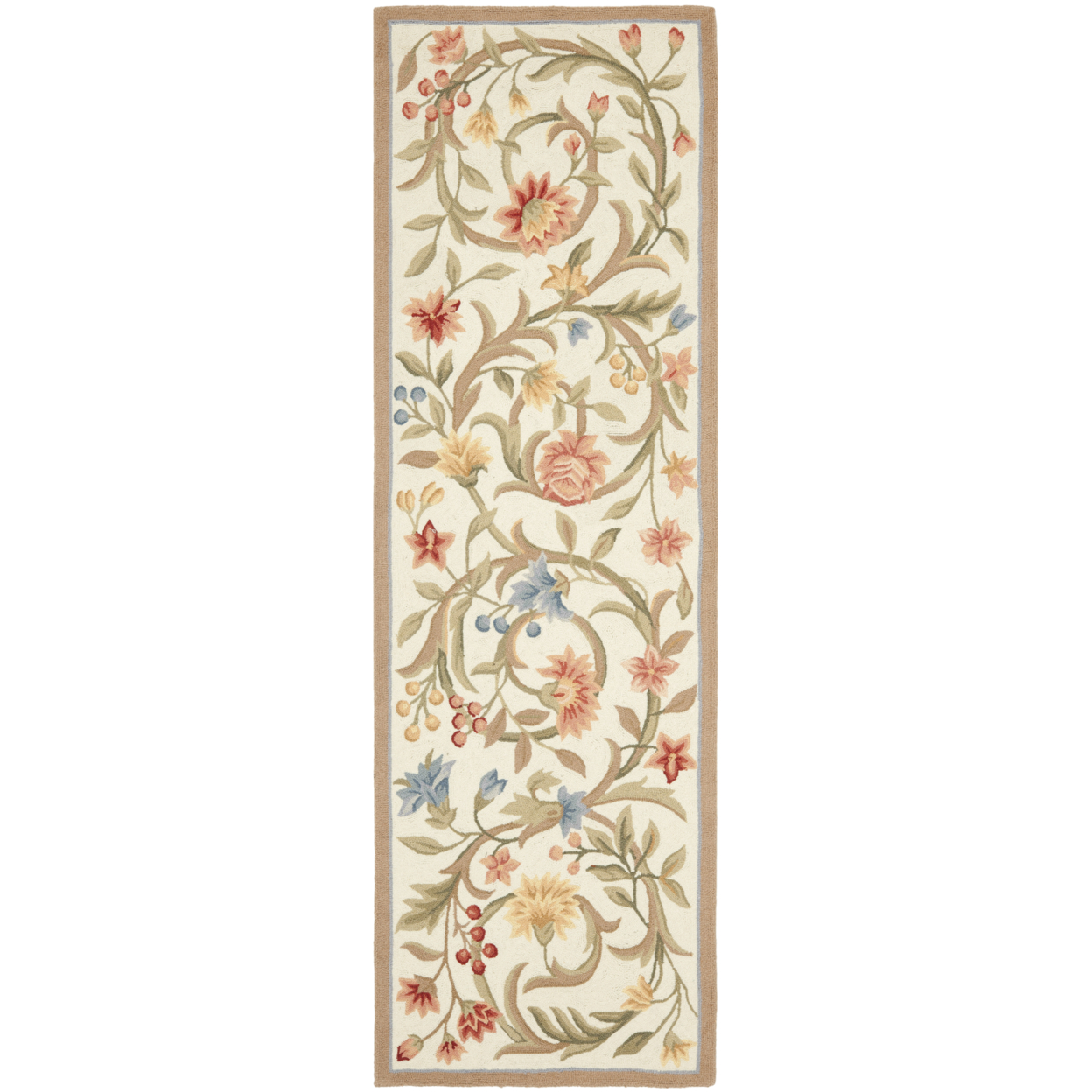SAFAVIEH Chelsea Collection HK248A Hand-hooked Ivory Rug - 2' 6 X 10'