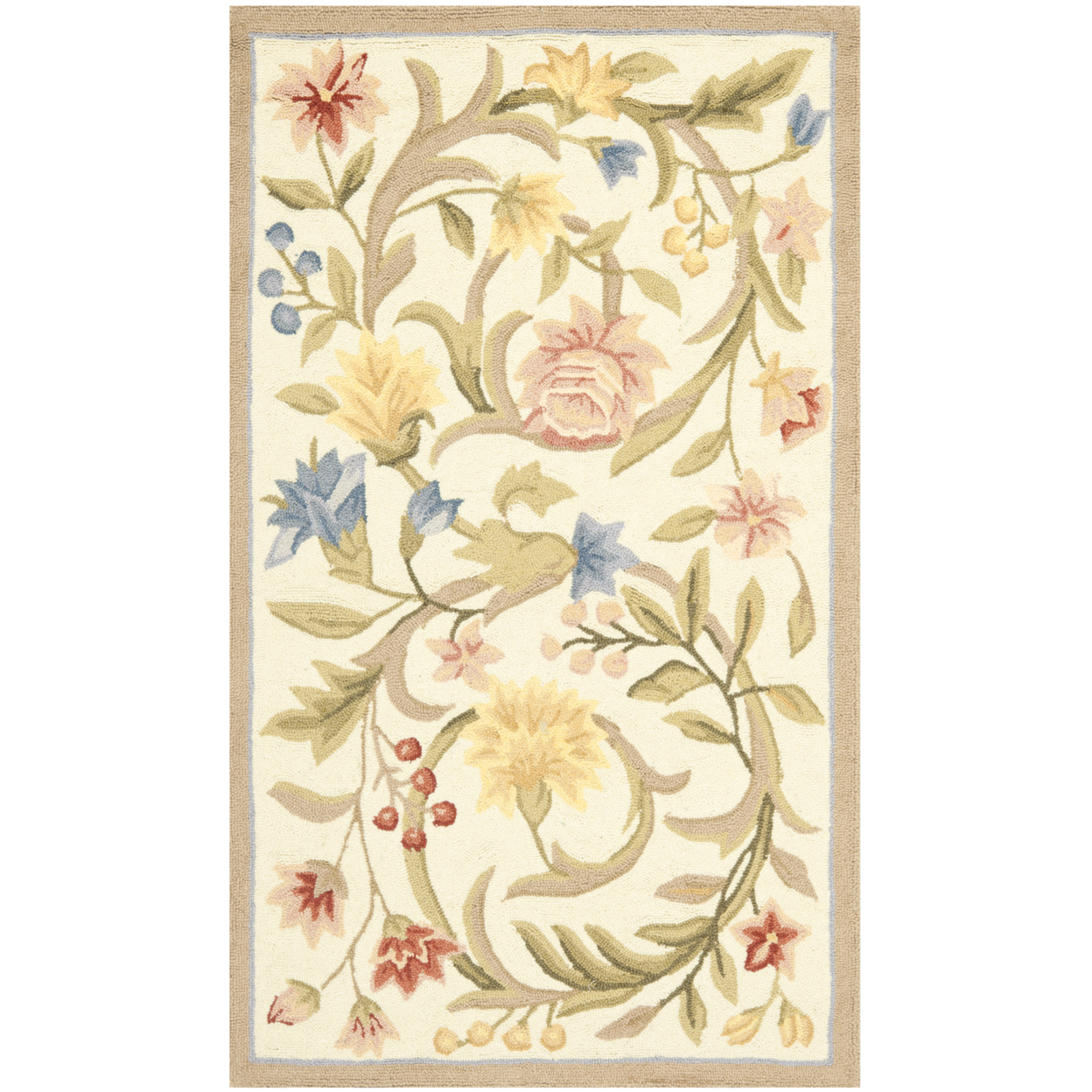 SAFAVIEH Chelsea Collection HK248A Hand-hooked Ivory Rug - 2' 9 X 4' 9