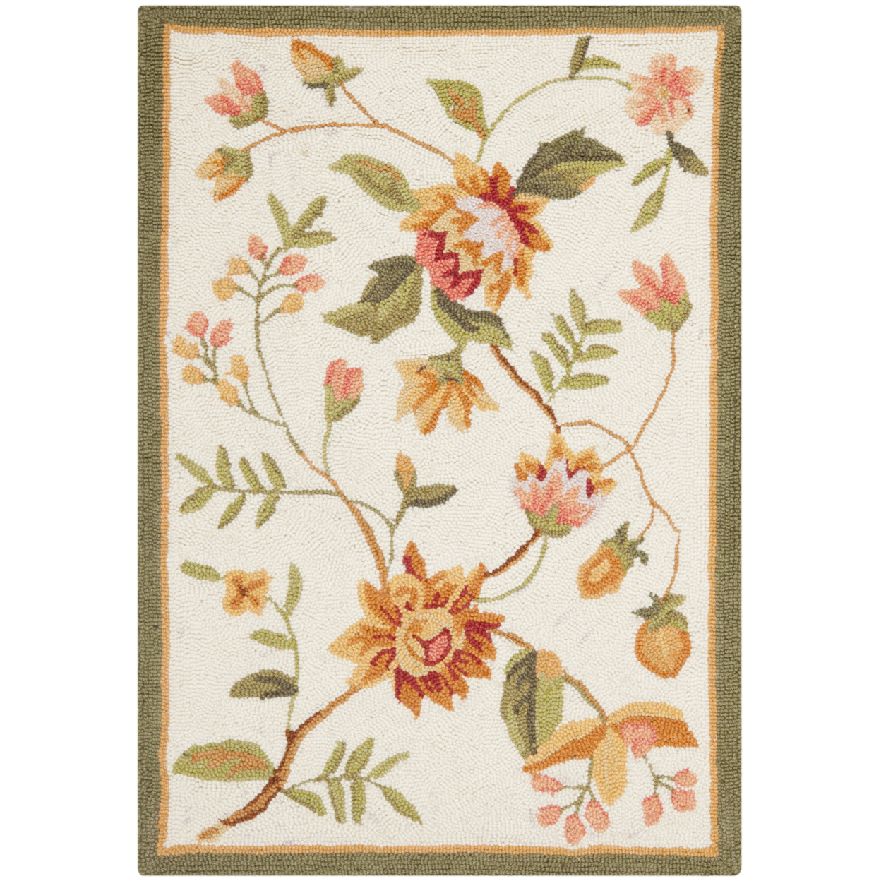 SAFAVIEH Chelsea Collection HK263A Hand-hooked Ivory Rug - 2' 6 X 4'