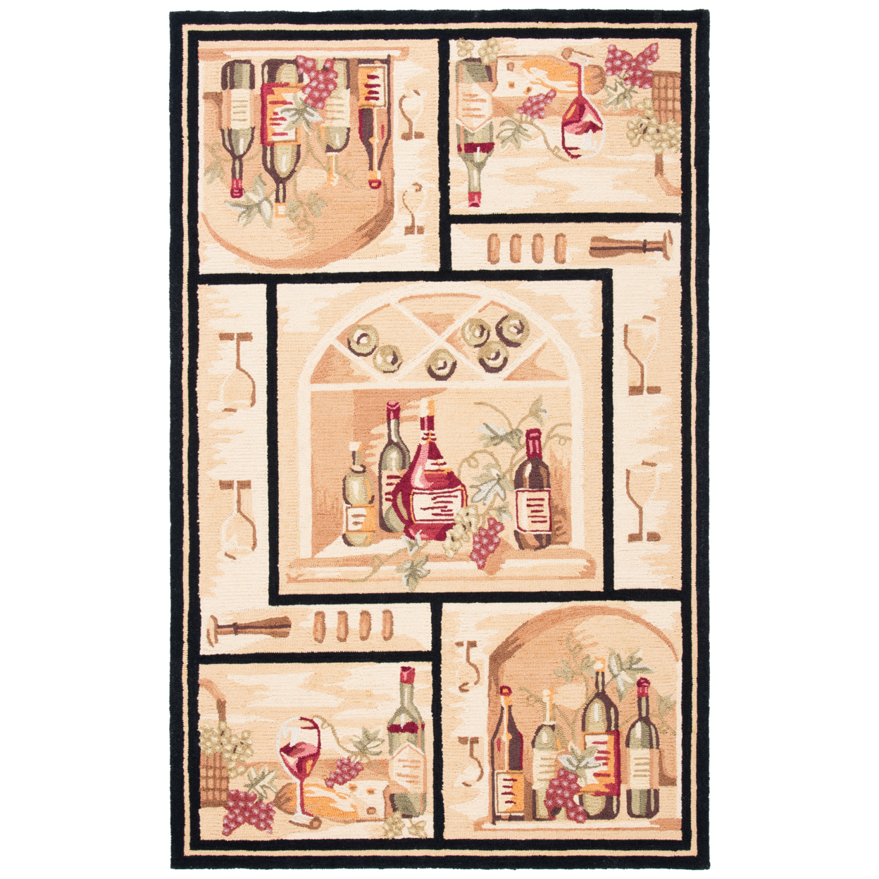 SAFAVIEH Chelsea HK254A Hand-hooked Gold / Multi Rug - 6' X 9'