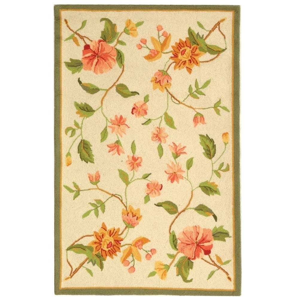 SAFAVIEH Chelsea Collection HK263A Hand-hooked Ivory Rug - 2' 6 X 4'