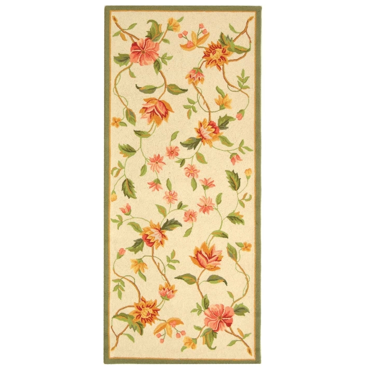 SAFAVIEH Chelsea Collection HK263A Hand-hooked Ivory Rug - 2' 6 X 6'