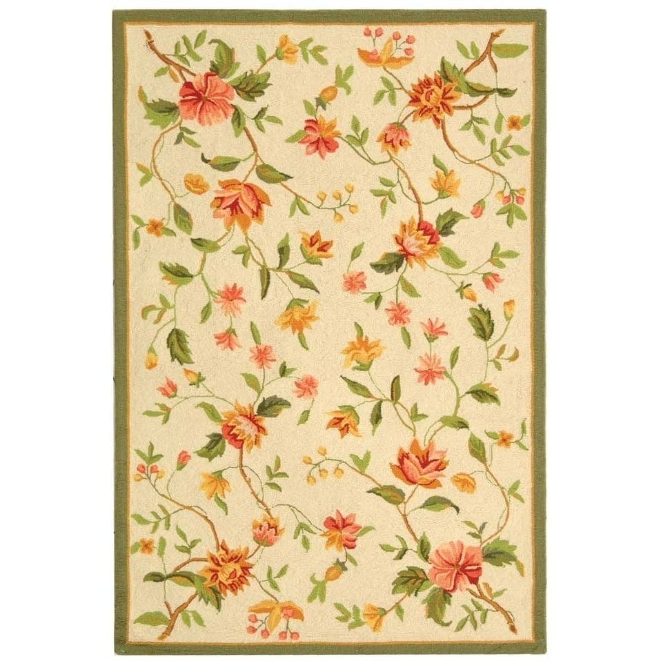 SAFAVIEH Chelsea Collection HK263A Hand-hooked Ivory Rug - 3' 9 X 5' 9
