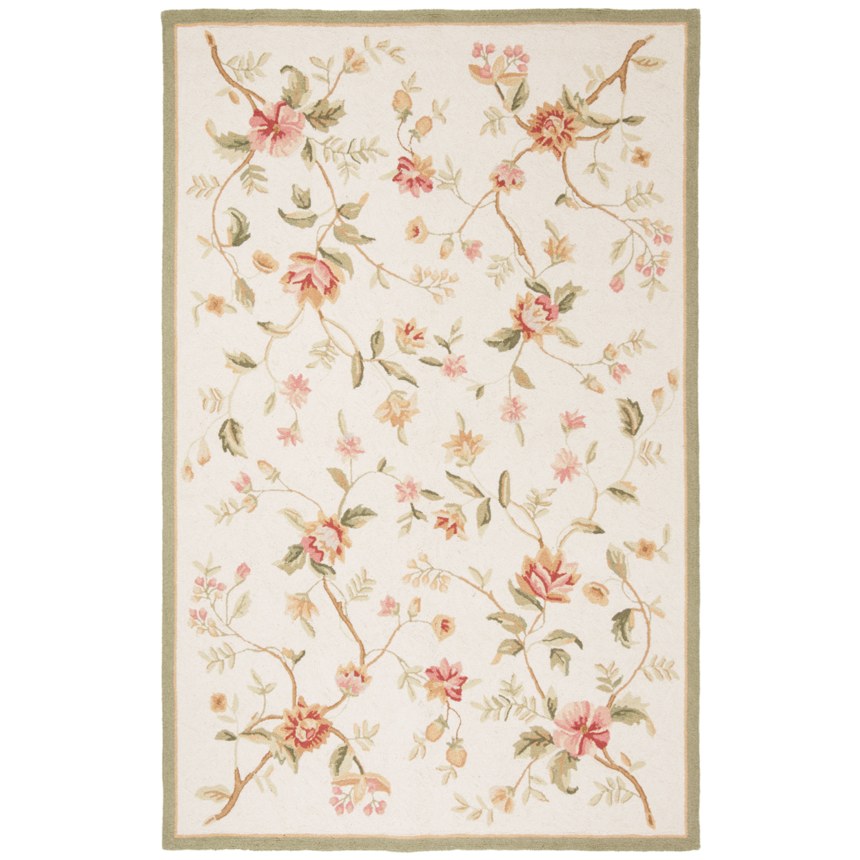 SAFAVIEH Chelsea Collection HK263A Hand-hooked Ivory Rug - 4' 6 X 6' 6 Oval