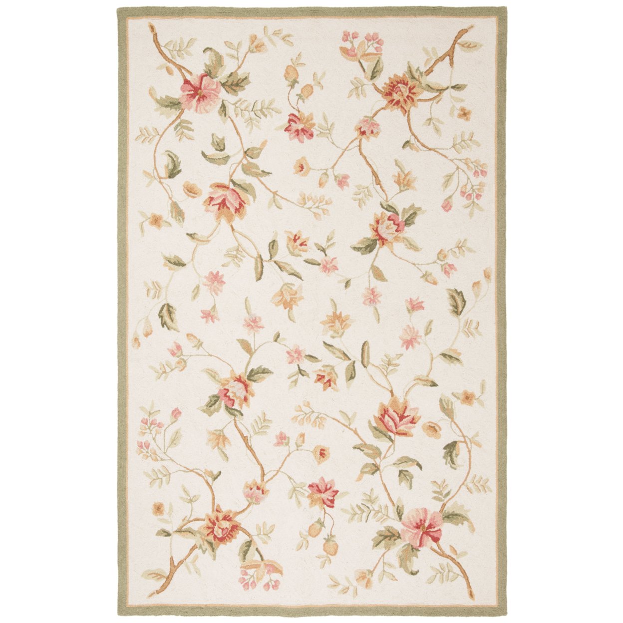 SAFAVIEH Chelsea Collection HK263A Hand-hooked Ivory Rug - 7' 6 X 9' 6 Oval