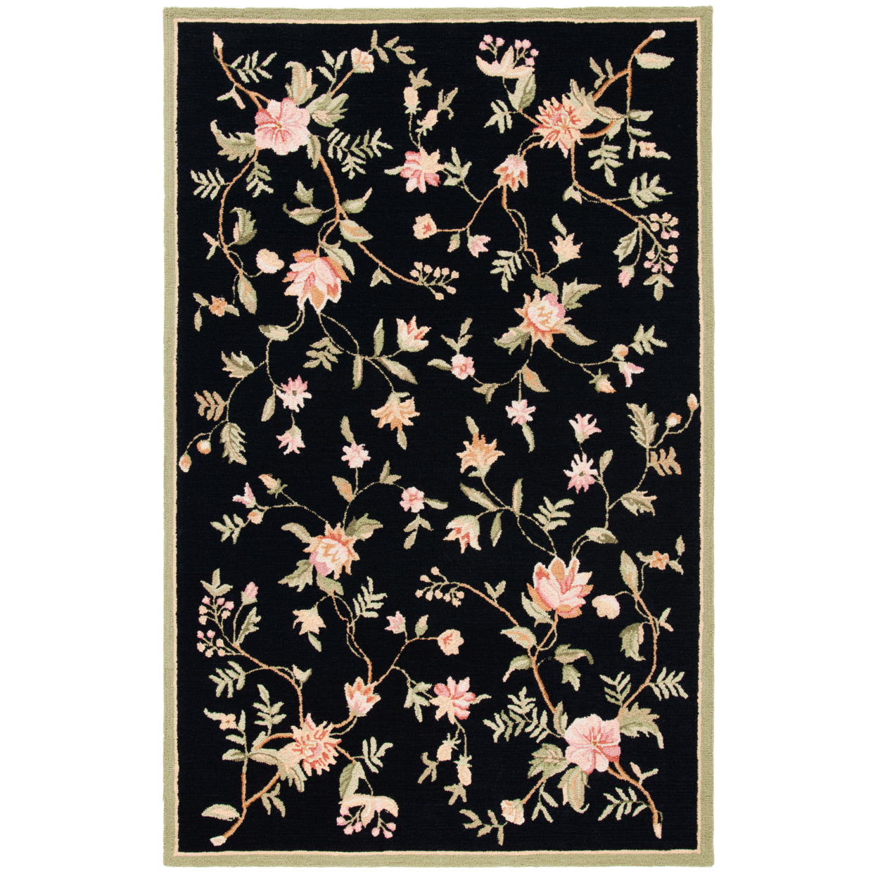SAFAVIEH Chelsea Collection HK263B Hand-hooked Black Rug - 2' 9 X 4' 9