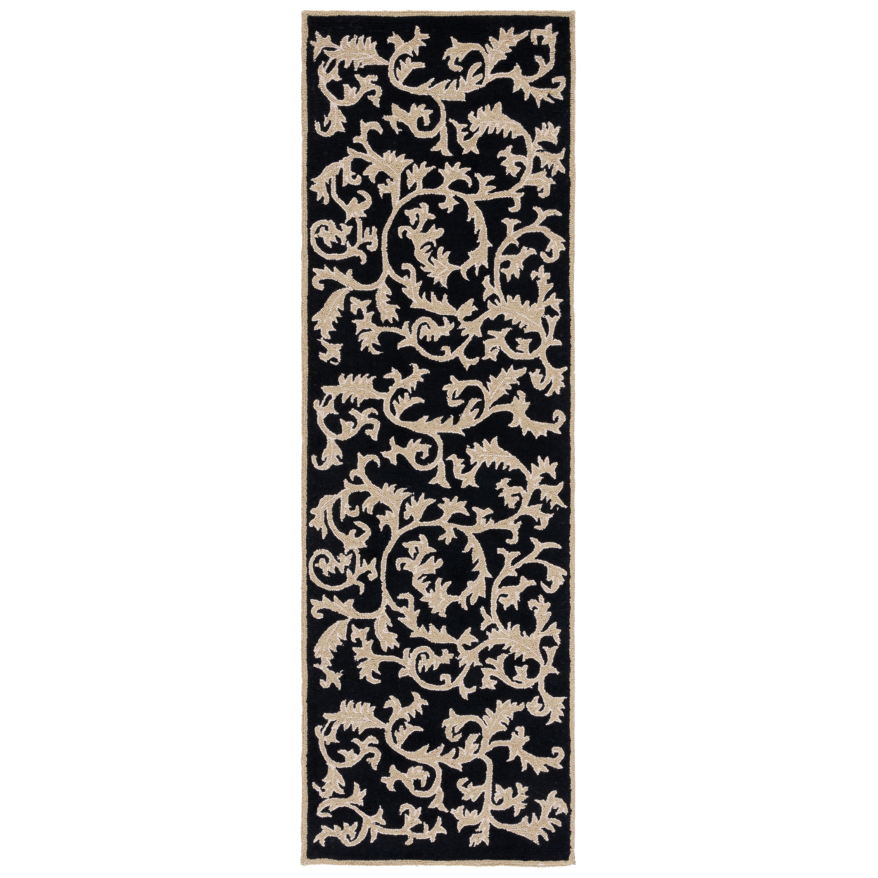 SAFAVIEH Chelsea Collection HK307B Hand-hooked Black Rug - 2' 6 X 8'