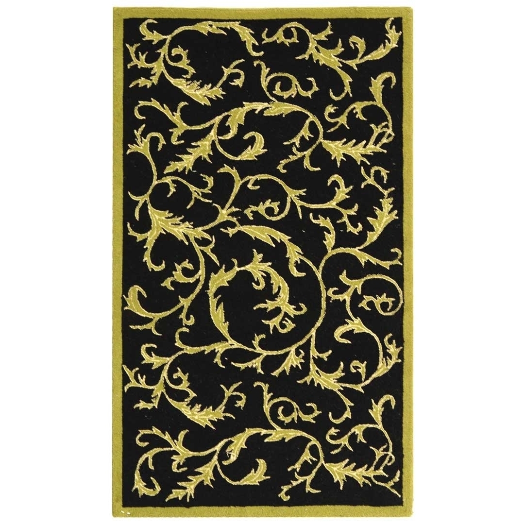 SAFAVIEH Chelsea Collection HK307B Hand-hooked Black Rug - 2' 9 X 4' 9