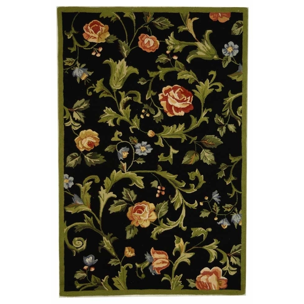 SAFAVIEH Chelsea Collection HK310B Hand-hooked Black Rug - 2' 6 X 8'