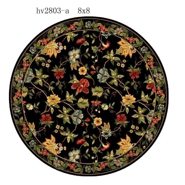 SAFAVIEH Chelsea Collection HK311A Hand-hooked Black Rug - 5' 6 Round