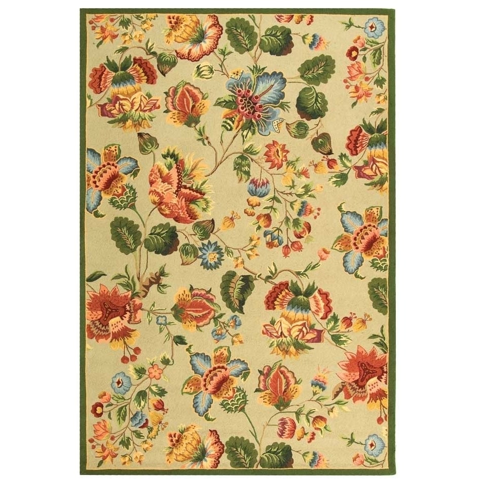 SAFAVIEH Chelsea Collection HK331C Hand-hooked Sage Rug - 6' X 9'